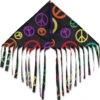 Fringe Delta Kite - Black Peace -Kite And Flag Shop 17113p BlackPeaceFringe