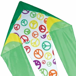 45 In. Flo-Tail Delta Kite - Lime Peace