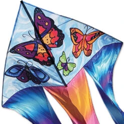 6.5 Ft. Flo-Tail Delta Kite - Butterflies