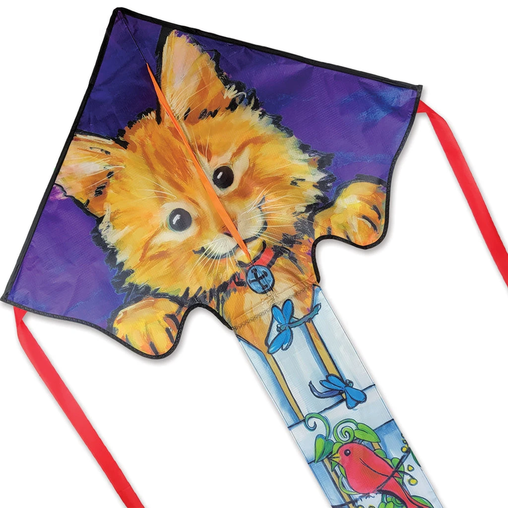 Large Easy Flyer Kite - Kitten On A Fence 3 Large Easy Flyer Kite - Kitten On A Fence