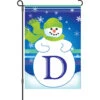 12 In. Winter Monogram Flag-D -Kite And Flag Shop 51001g MonogramSnowman LetterD
