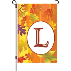 12 In. Fall Monogram Flag - L