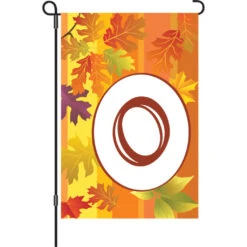 12 In. Fall Monogram Flag - O