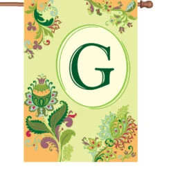 28 In. Spring Monogram Flag - G