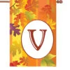 28 In. Fall Monogram Flag - V -Kite And Flag Shop 52424p V