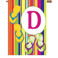 28 In. Summer Monogram Flag - D