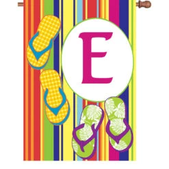 28 In. Summer Monogram Flag - E