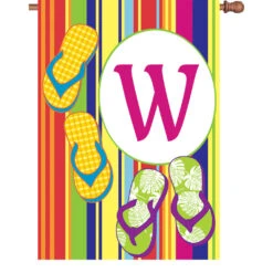 28 In.Summer Monogram Flag - W