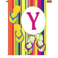 28 In. Summer Monogram Flag - Y