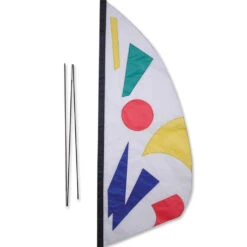 3.5 Ft. Recumbent Bike Feather Banner - Rainbow Jazz