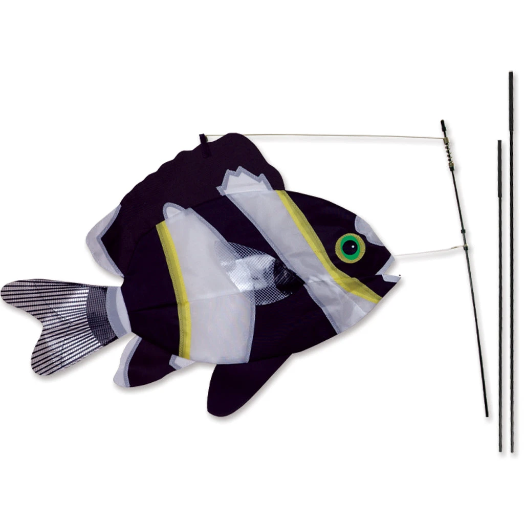 Swimming Fish Recumbent Bike Flag - Black & White 3 Swimming Fish Recumbent Bike Flag - Black & White