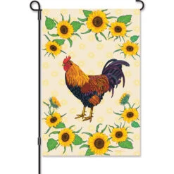 12 In. Flag - Sunflower Rooster