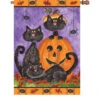 28 In. Halloween House Flag - Three Black Cats -Kite And Flag Shop 57093g ThreeBlackCats