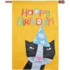 Applique Flag - Birthday Kitty -Kite And Flag Shop 57107