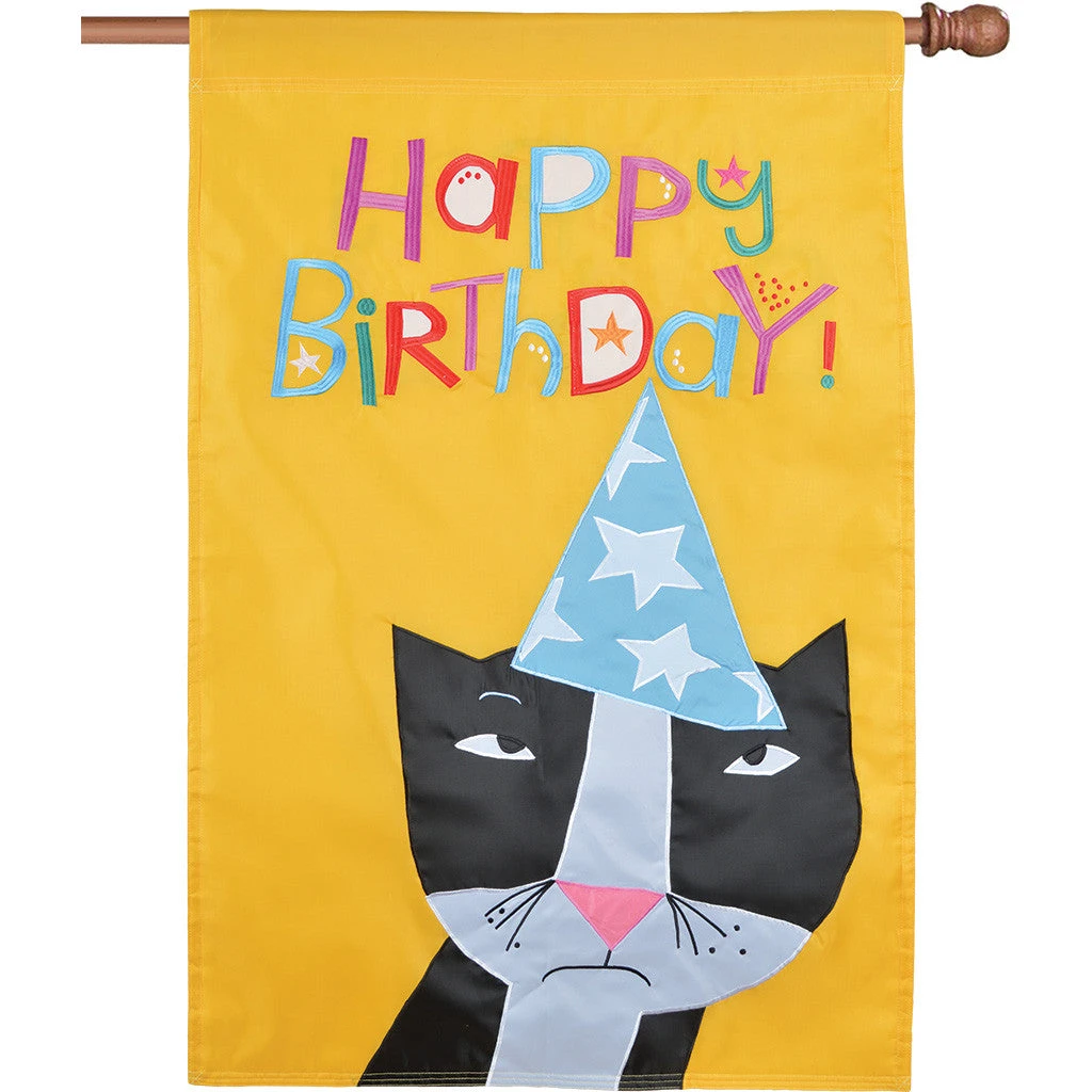 Applique Flag - Birthday Kitty 3 Applique Flag - Birthday Kitty