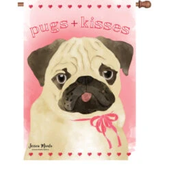 28 In. Flag - Pugs & Kisses