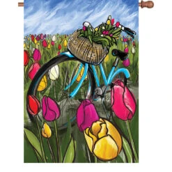 12 In. Flag - Bike Through The Tulips