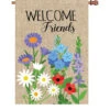 28 In. Flag - Welcome Friends Flowers 1 28 In. Flag - Welcome Friends Flowers -Kite And Flag Shop 57366p WelcomeFriendsFlowers House 1024