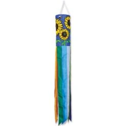 60 In. Embroidered Applique Windsock - Bees And Sunflower