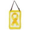 Glass Terra Wind Chime - Yellow Ribbon 1 Glass Terra Wind Chime - Yellow Ribbon -Kite And Flag Shop 81222p YellowRibbon