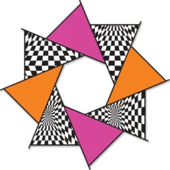 20 In. F-Stop Spinner For Kites And Line - Hot Op-Art