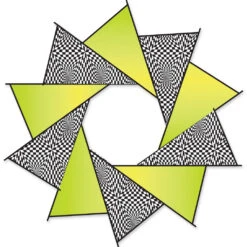 40 In. F-Stop Spinner For Kites And Line - Neon Op-Art