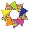 40 In. F-Stop Spinner For Kites And Line - Tie Dye -Kite And Flag Shop 99288g TieDye 40inchFstop