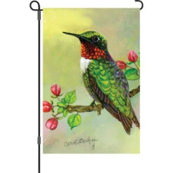 12 In. Flag - Hummingbird And Apple Buds